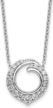 Diamond2Deal 14K White Gold Lab Grown Diamond Circle Necklace 18 Clarity VS, Color G-H