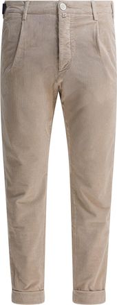 Jacob Cohen Mens Beige Pleated Trousers - Tan Cotton - Size 34 (Waist)