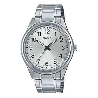 Casio Mens CASIO DRESS Series Classic Retro Small Business Numeric Watch Mens Silver Analog MTP-V005D-7B4