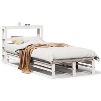 Berkfield Home Bed Frame Frame White 75x190 cm Small Single Solid Wood Pine