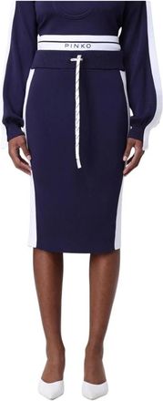 Pinko Pinko, Dames, Rokken, Blauw, Maat: S Leer