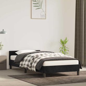 vidaXL Cama Con Cabecero Sin Colch&oacute;n Terciopelo Negro 90x200 Cm Vidaxl