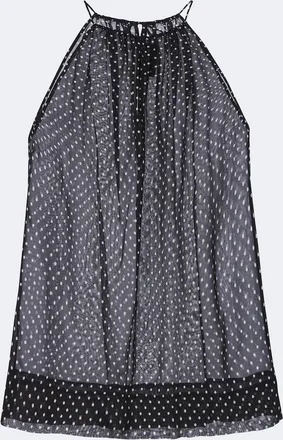 Nili Lotan Nikki halterneck polka-dot silk top