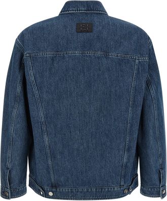 Fendi Mens Blue Cotton Denim Jacket Clothing