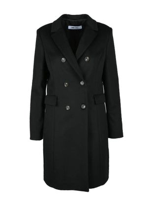 ANNIE PARIS Double-Breasted Tailored Black Wool Coat