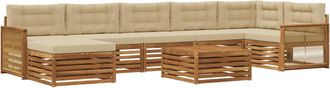 vidaXL Conjunto De Sof&aacute;s De Exterior 8 Uds. Natural Y Beige Vidaxl