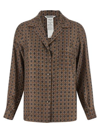 Max Mara Brown Silk Womens Blouse