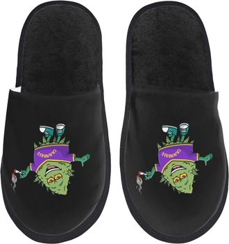 Generic Comfortable House Shoes Cool Weed Flower Cotton Slipper Soft Home Slippers for Ladies Indoor Hotels L