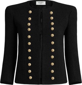 Balmain Tweed Jacket With Gold-tone Buttons