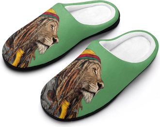 Generic Rasta Lion Judah Funny Mens Cotton Slippers Shoes Novelty Soft Non-Slip Sole Home Shoe