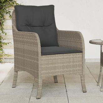 vidaXL Vidaxl - Sillones De Jard&iacute;n Con Cojines 2 Uds Rat&aacute;n Sint&eacute;tico Gris