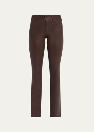 L'agence Ruth High-Rise Coated Straight Raw Hem Jeans