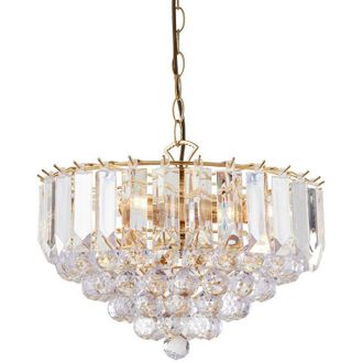 Endon Lighting Fargo - 3 Light Ceiling Pendant Acrylic, Brass, E14