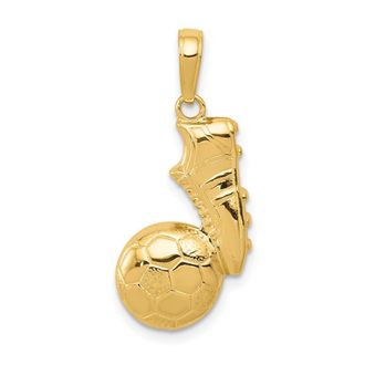 Diamond2Deal 10k Yellow Gold Soccer Ball Shoe Pendant