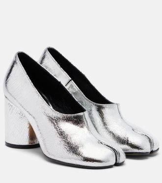 Maison Margiela Tabi 80 metallic leather pumps