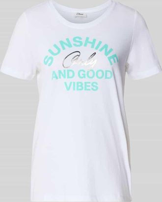 s.Oliver Red Label Regular Fit T-Shirt mit Frontprint in Weiss, Größe 34