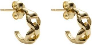 Argento Vivo Mini Double Equestrian Link Hoop Earrings in Gold at Nordstrom Rack