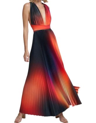 L&rsquo;Id&eacute;e Moderniste Full Length Gown In Fire