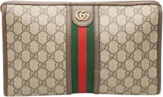 Gucci Pre-owned Canvas Clutch - - Pre-owned - Donna - Beige - ONE SIZE