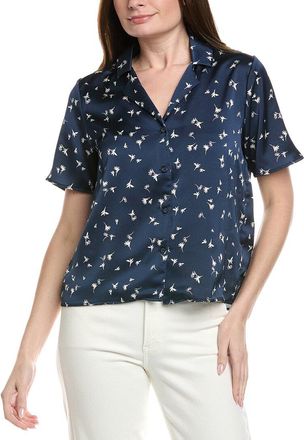 T Tahari Printed Camp Shirt