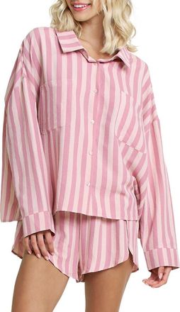 Honeydew Intimates Brunch Date Long Sleeve Shorts Pajamas in Mystic Stripe at Nordstrom, Size X-Large