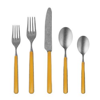 Mepra Fantasia Pewter Flatware Set - 5 Pieces in Mustard at Nordstrom