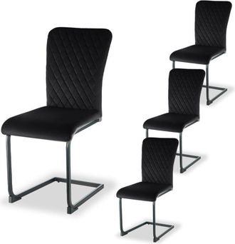 Ainpecca High Back Dining Chairs Set of 6, Grey Velvet Upholstered Padded Seats, Modern Stylish Kitchen and Dining Room Chairs, Comfortable High-Back