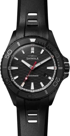 Shinola Ceramic Monster Rubber Strap Watch, 43mm in Black at Nordstrom