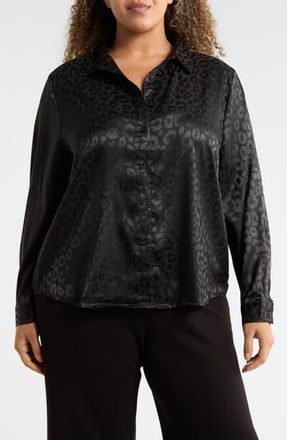Forgotten Grace Long Sleeve Button-Up Shirt in Black at Nordstrom Rack, Size 1 X