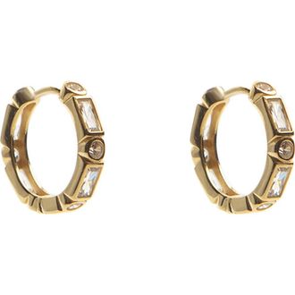 Argento Vivo Cubic Zirconia Hoop Earrings in Gold at Nordstrom Rack