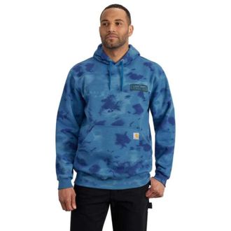 Carhartt Work in Progress Hoodie Mens Horizon Blue Watercolor Camo Graphic Loose Fit POSH067