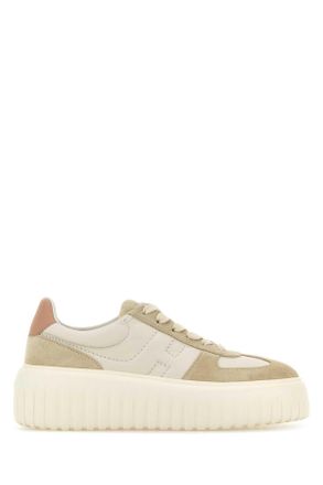 Hogan Two Tone Leather And Suede H Stripes Sneakers