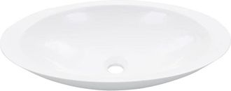 vidaXL Lavabo 59,3x35,1x10,7 cm resina mineral/mármol blanco Vidaxl