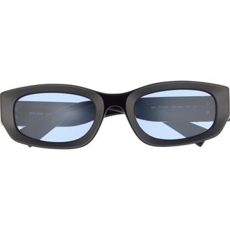 Miu Miu 53mm Irregular Sunglasses in Black /Light Blue at Nordstrom