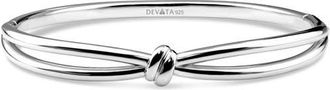 Devata Love Knot Bangle Bracelet in Rhodium Plated Sterling Silver, 8mm at Nordstrom, Size Medium