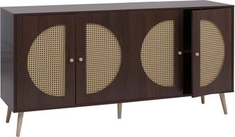 Hhg [nunca Usado] Aparador Hhg-894, Armario Con Puertas, Cajones Y Compartimentos De Almacenamiento, Polirrat&aacute;n, Mdf, Melamina, 80 X 160 X 40 Cm, Aspecto 