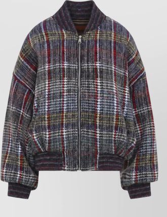 Missoni wool checked oversized bomber jacket