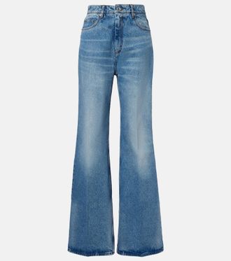 Ami Faded high-rise flared jeans