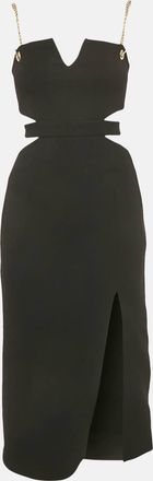 Rebecca Vallance Black Crepe Cut-Out Iman Midi Dress