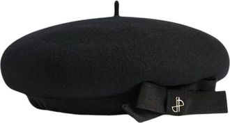 Patou Black Logo Beret Hat