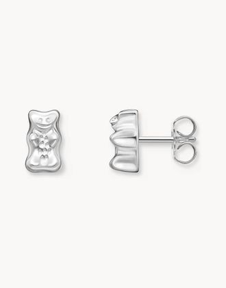 Thomas Sabo Orecchini a bottone argentati con orso-Argento