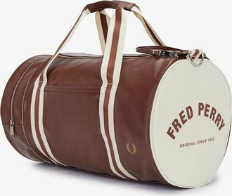 Fred Perry Mens Fred Perry Recycled Polyester Classic Barrel Bag - Tan/Ecru J89 - Brown - Size: ONE size