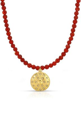 Kozakh Red Sun Necklace in Gold at Nordstrom
