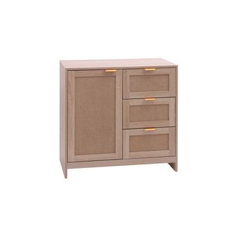 Mobili Rebecca Mueble con puerta 3 cajones en mdf madera clara 80x80x40