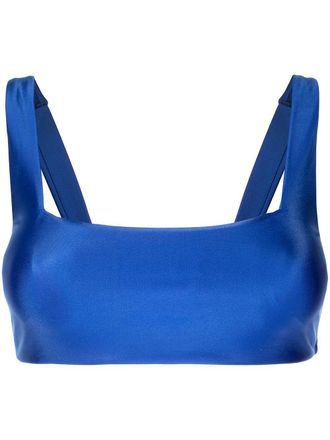 Duskii Jackie square-neck bikini top - women - Nylon/Spandex/Elastane - 8 - Blue