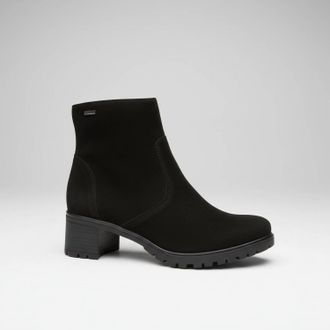 Ara Womens Roselle Waterproof Ankle Boot In Black Hydro-Microsuede
