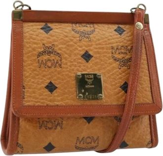 MCM Pre-owned Cross Body Bags, female, Brown, Size: ONE SIZE Pre-owned Plastic Shoulder Bag