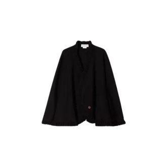 Busnel Wol Kaap - Dames - Ponchos - Zwart - ONE Size - Wol - Jassen