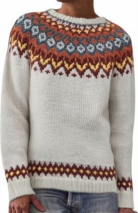 Generic Fair Isle Jumpers for Women UK Soft-Touch Crewneck Knitted Sweater Long Sleeve Oversize Jumper Casual Autumn Winter Vintage Color Block Top Sweater (a