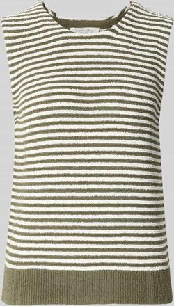 Christian Berg Frise Yarn Frottee Ringel-Top in Oliv, Gr&ouml;&szlig;e XXL